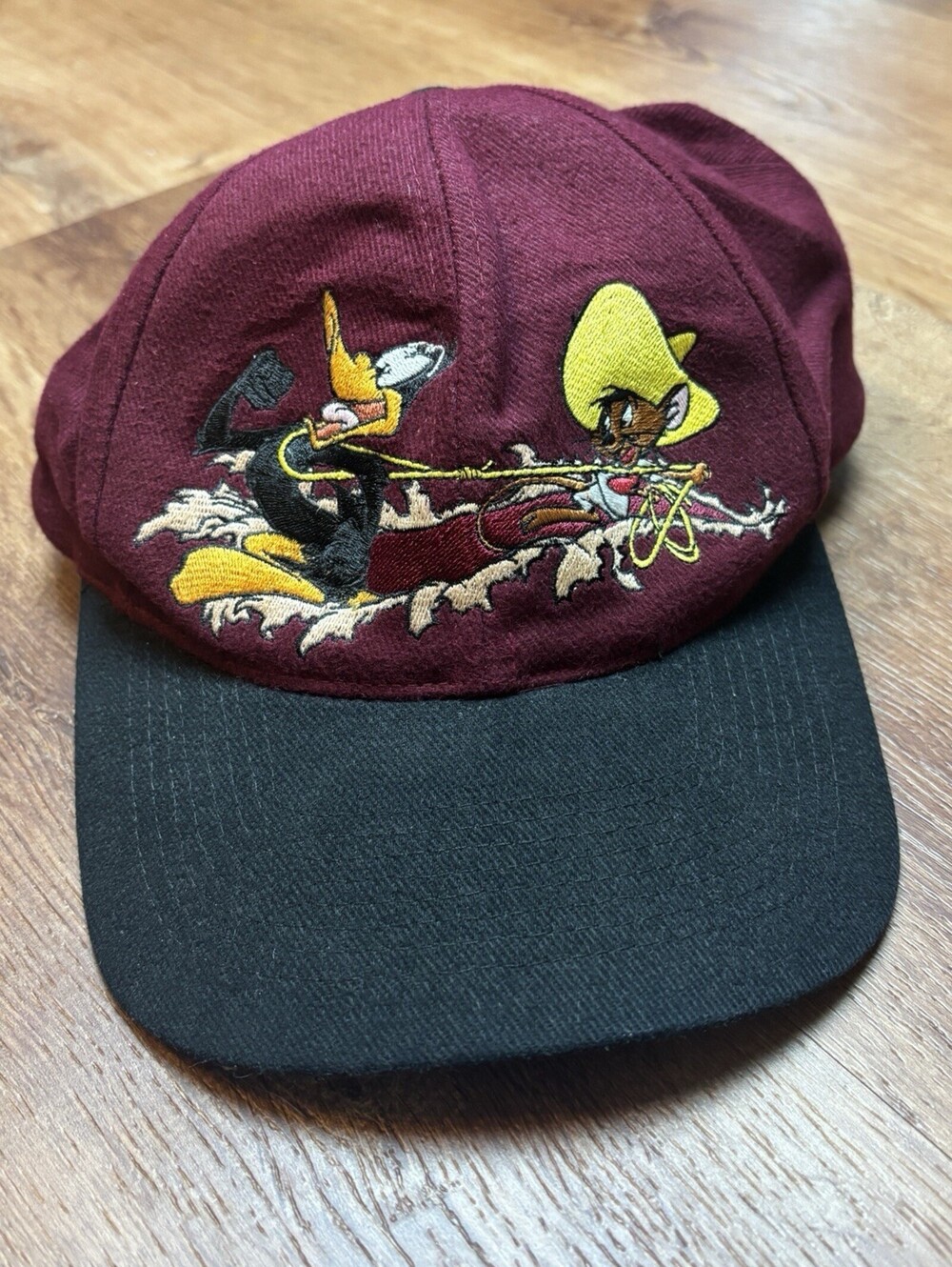 Daffy Duck & Speedy Gonzales Looney Tunes Snapback Hat Rare VTG NOS 90s